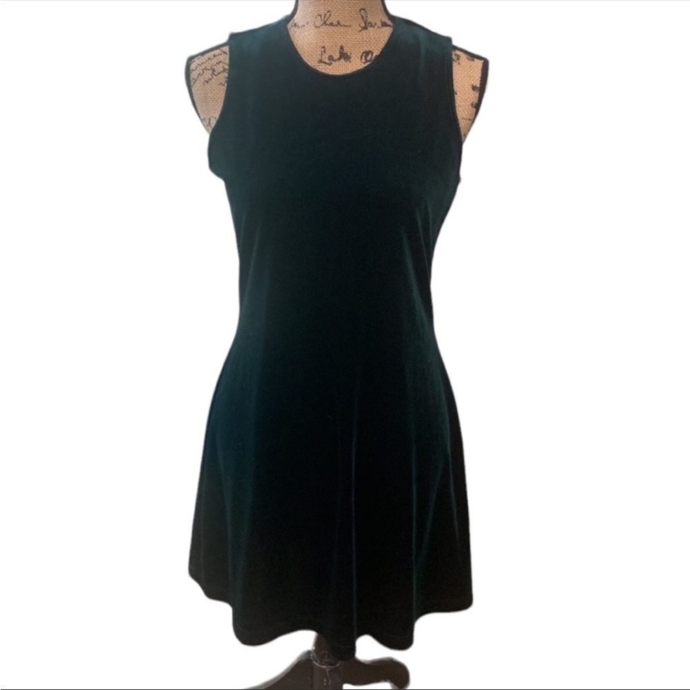 Green Velvet Sleeveless Fitted‎ Dress Cocktail Girls Night Holiday Size M